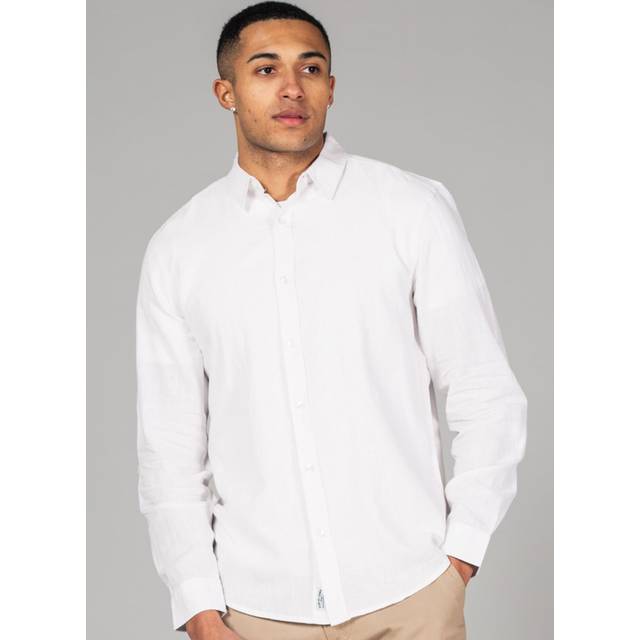Blend Long Sleeve Button-Up Shirt - White - Medium - Tokyo Laundry