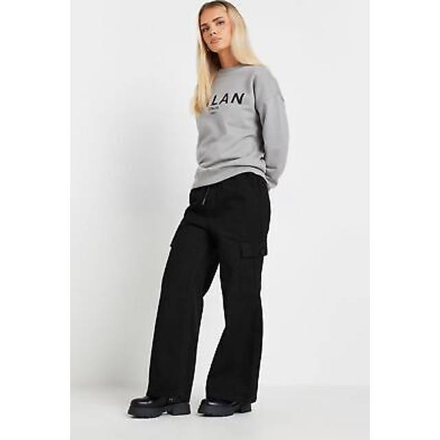 Pixiegirl Petite Black Cargo Wide Leg Jeans 6 Pixiegirl | Petite Women's Cargo Trousers