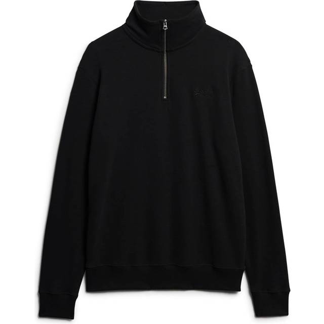 Men's Superdry Men's Essential Logo Henley Black - Size: X-LARGE