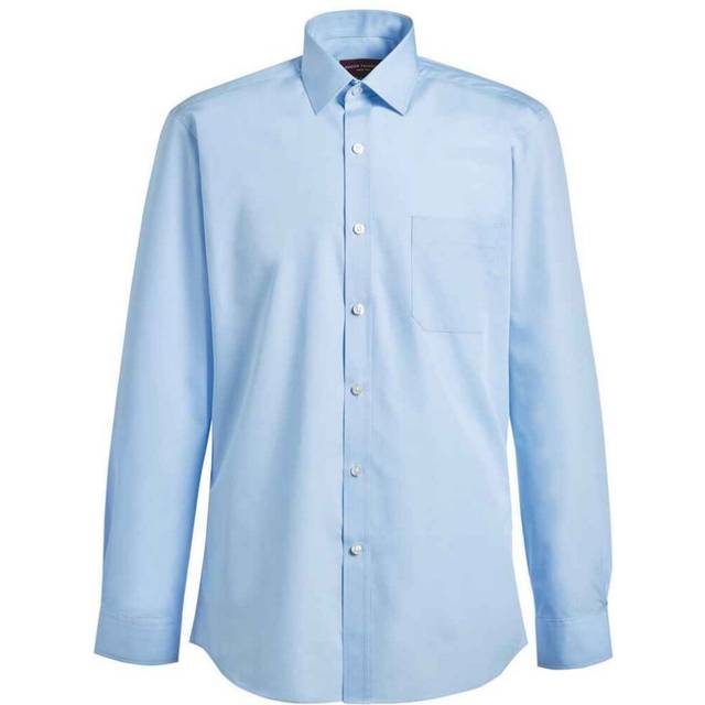 (16.5in, Blue) Brook Taverner Mens Rapino Poplin Long-Sleeved Formal Shirt