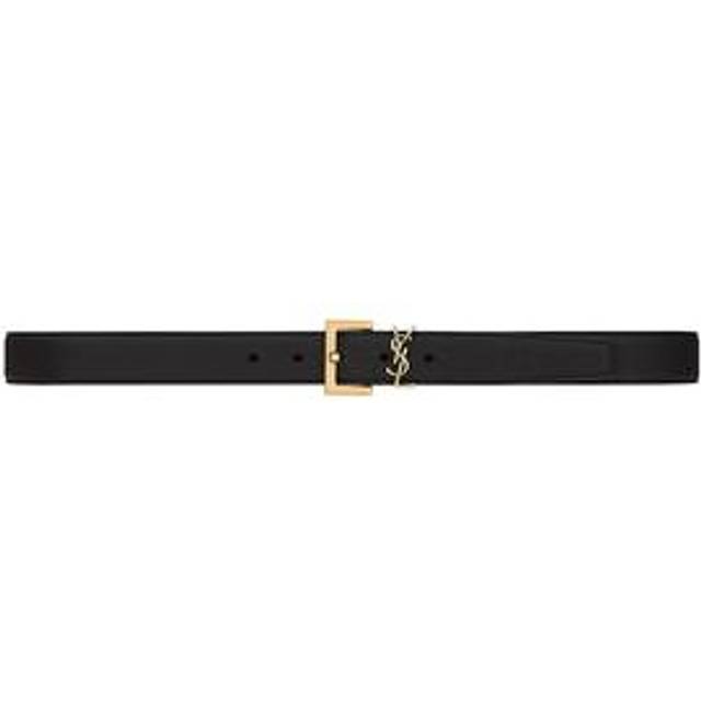 SAINT LAURENT - 3cm Full-Grain Leather Belt - Men - Black - EU 90