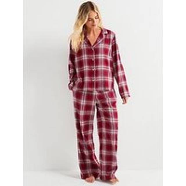 Tommy Hilfiger Long Sleeve Flannel Pyjama Set - Red, Red, Size 1Xl, Women - 1XL