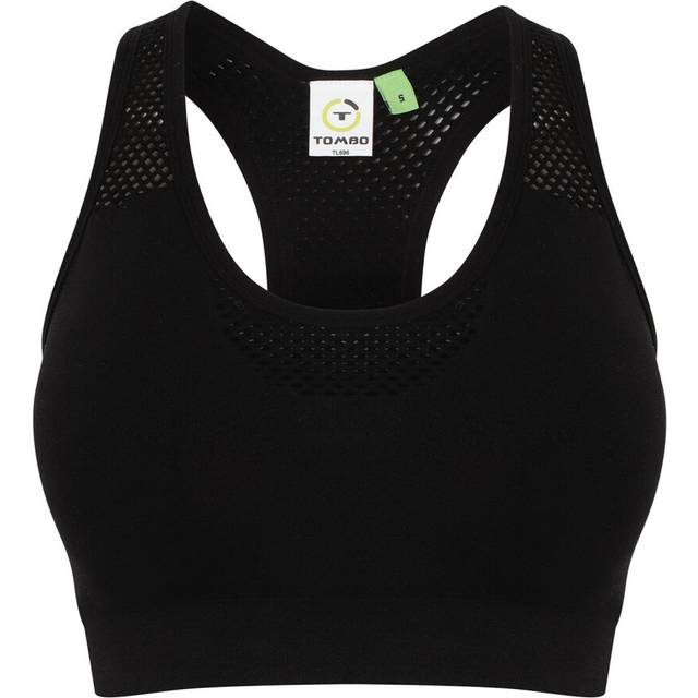 (8 UK, Black) Tombo Womens/Ladies Seamless Sports Bra