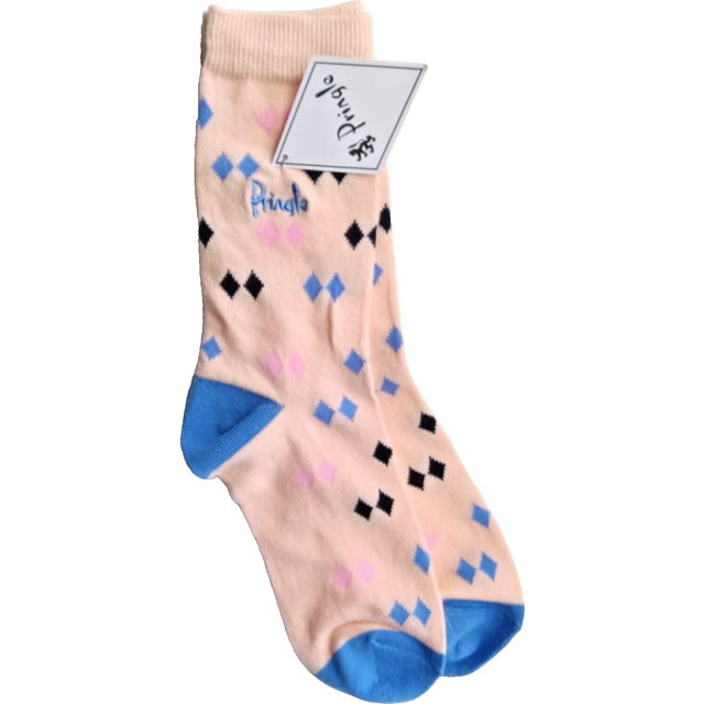 Pringle | ladies womens pink diamond argyle socks | one size uk 4-7 eu 37-41