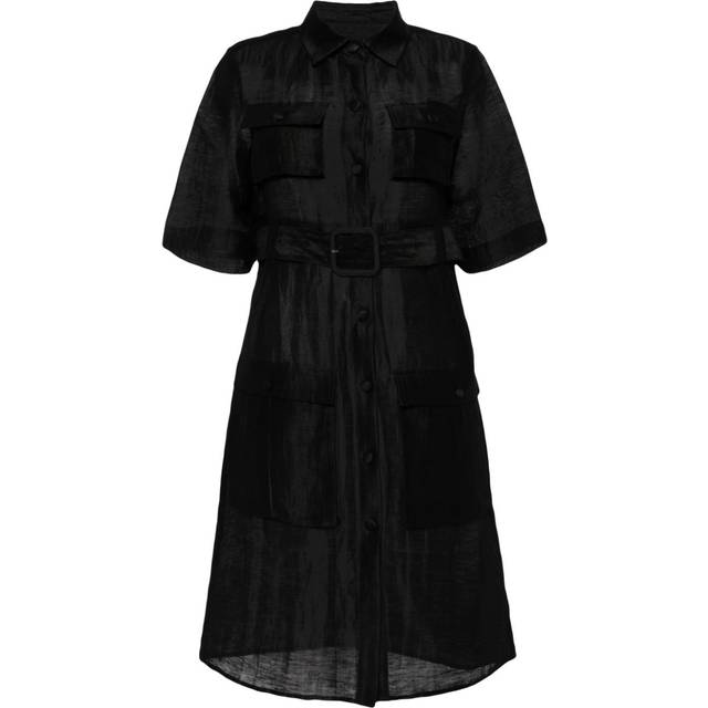 Cynthia Rowley - Lisbon shirt dress - women - Linen/Flax/Silk - XS - Black