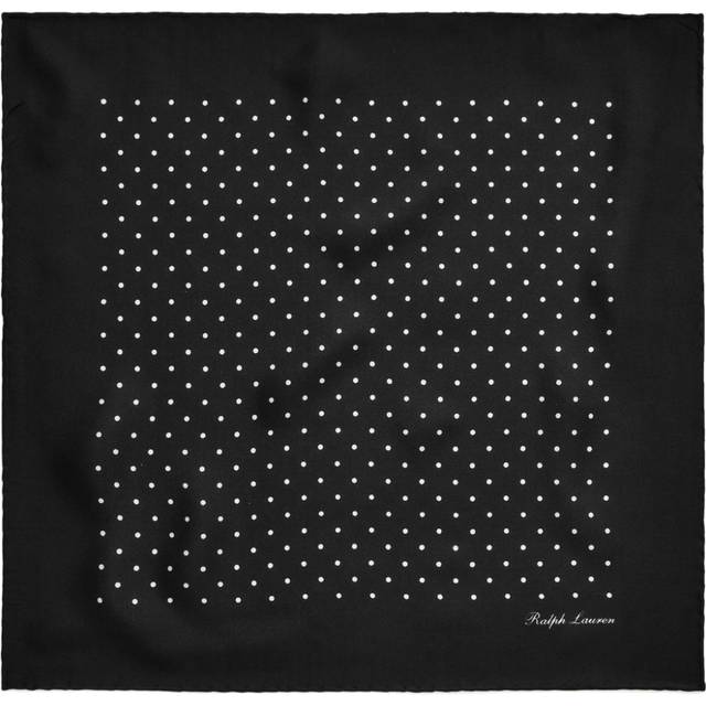 Ralph Lauren Purple Label - polka dot-print silk scarf - men - Mulberry Silk - One Size - Black