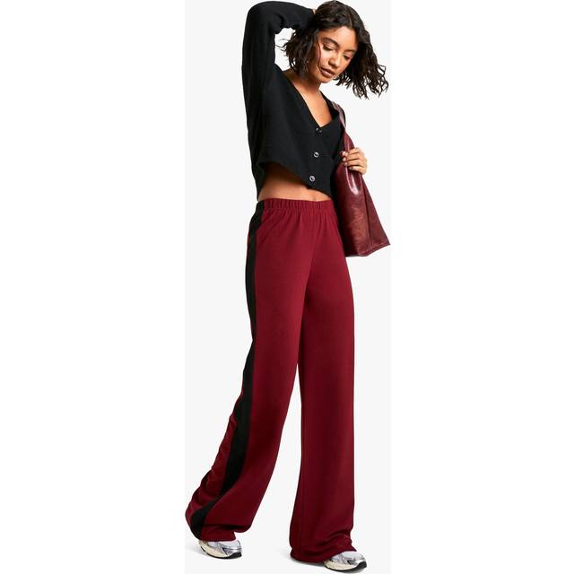 Womens Tall Contrast Stripe Wide Leg Trouser - Red - 8, Red
