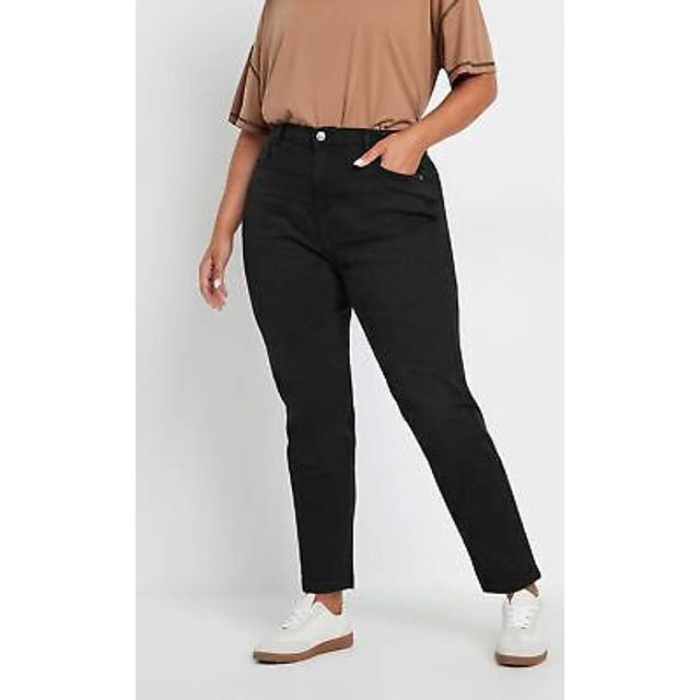 Yours Curve Black Mom Jeans, Women's Curve & Plus Size, Yours - 34-36