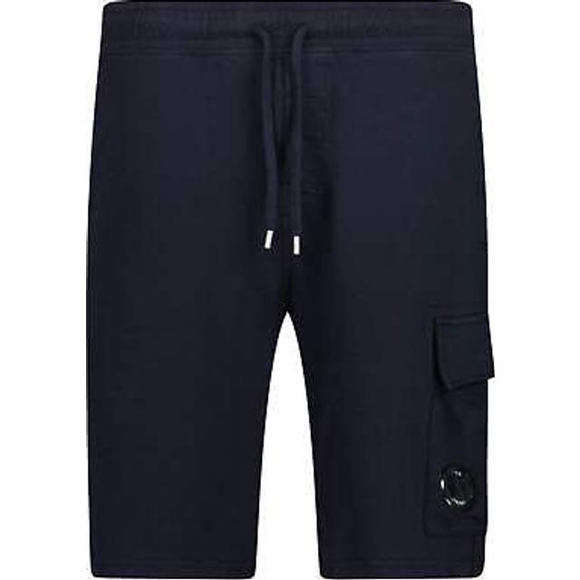 CP Company Men's Light Fleece Lens Sweat Shorts Navy - Size: 33/32/32