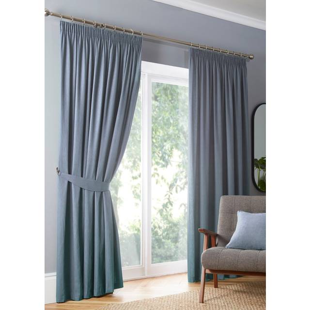 Dijon Pencil Pleat Curtains - Blue