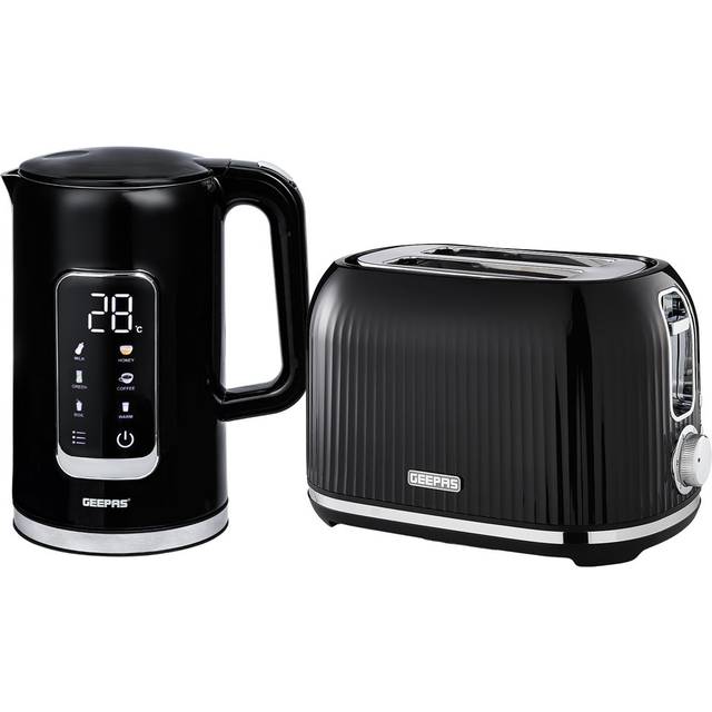 1.7L Digital Electric Kettle & 2 Slice Bread Toaster Combo Set