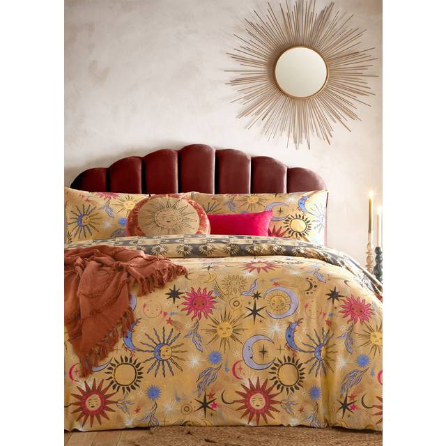 Furn Ethereal Star Reversible Duvet Cover and Pillowcase Set - Gold