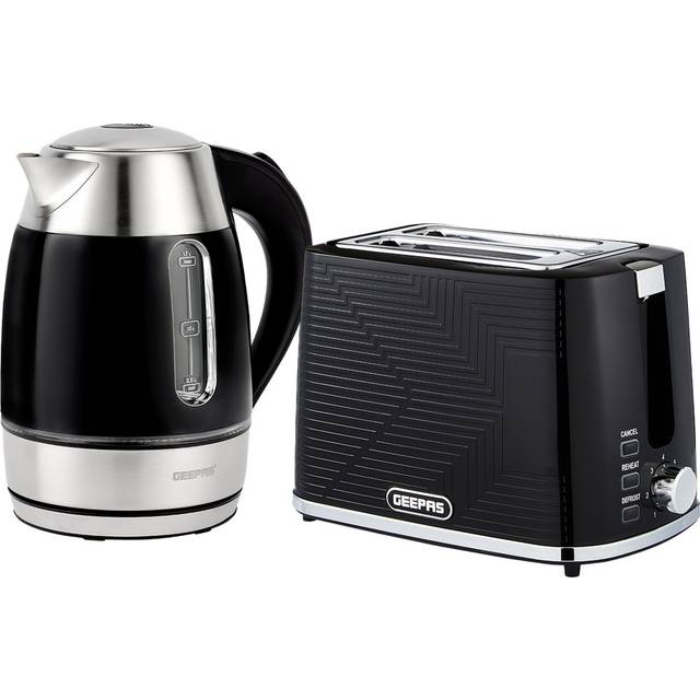 1.7L Kettle and 2 Slice Toaster Set - Black - One Size