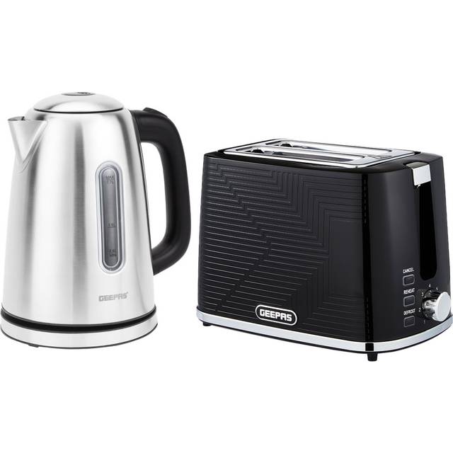 1.7L Illuminating Electric Kettle & 2 Slice Bread Toaster Combo Set - Black - One Size