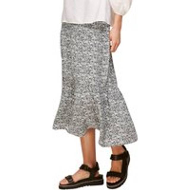 Womens Mixed Animal Tiered Skirt Animal Print - Black - 8