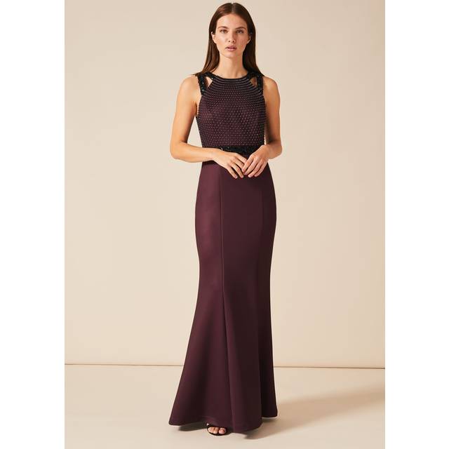 Phase Eight Women's Sofia Beaded Bodice Dress - Port - 20