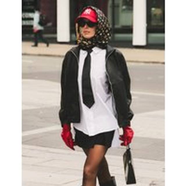 Faux Leather Oversized Bomber Jacket Black - black