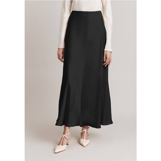 Ghost Colette Satin Skirt, Black