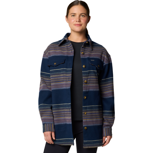 Columbia Women's Calico Basin Shirt Jacket Skjorta Dam Storlek S Färg blå
