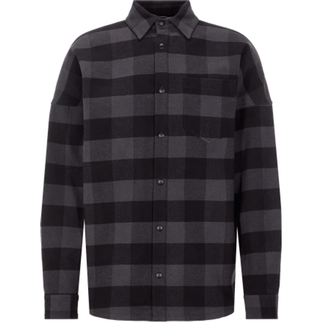 Palm Angels, Casual Shirts, male, Black, L, Check Print Shirt Black Grey Cotton