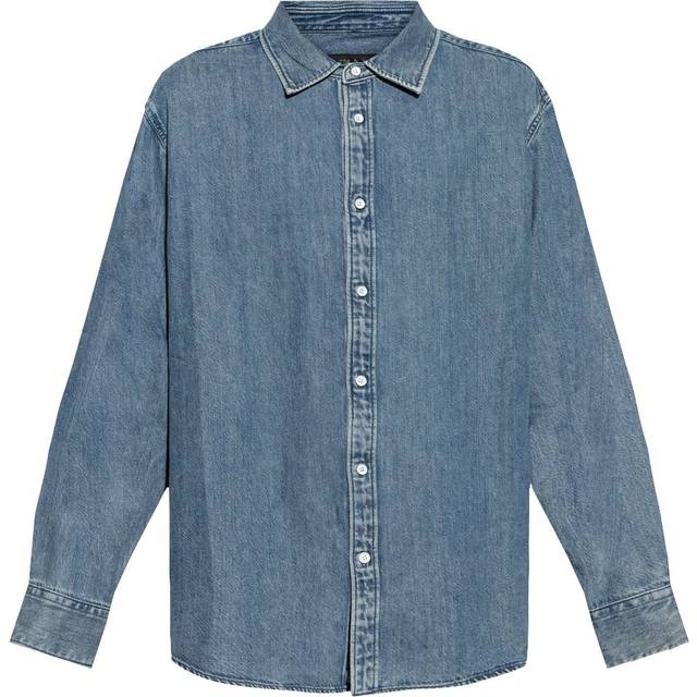 rag & bone - button-up denim shirt - men - Elastane/Cotton - M - Blue
