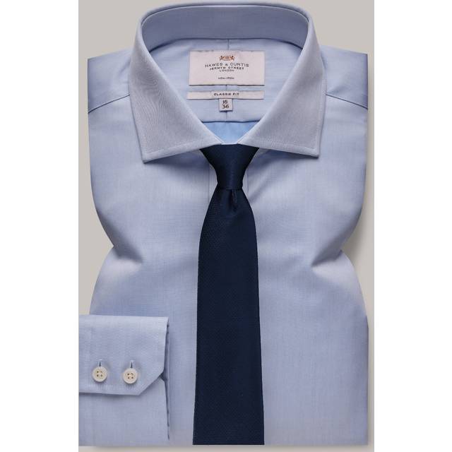 Hawes & Curtis Classic Fit Blue Twill Non-Iron Shirt Size: 20" collar, 38" sleeve