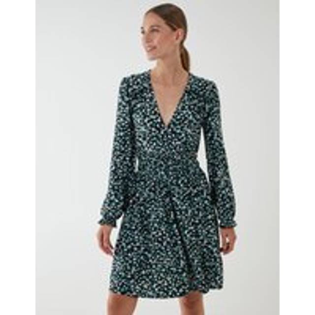 Blue Vanilla Womens Ruched Elasticated Mini Dress - Green - Size 8 UK