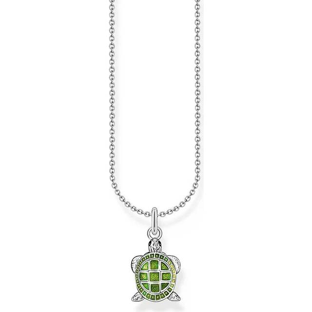 Thomas Sabo Silver necklace with turtle pendant with cold enamel green KE2216-007-6-L45V - green/silver-coloured - 45 cm