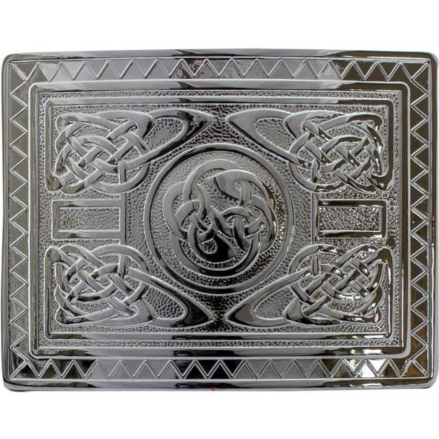 (Polished) Kilt Belt Buckle Mens Highland Swirl Design 3 Finishes Scottish Made