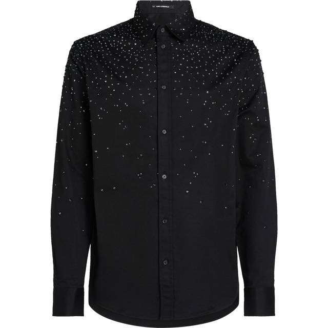 Karl Lagerfeld - rhinestone-dégradé shirt - men - Organic Cotton - S - Black