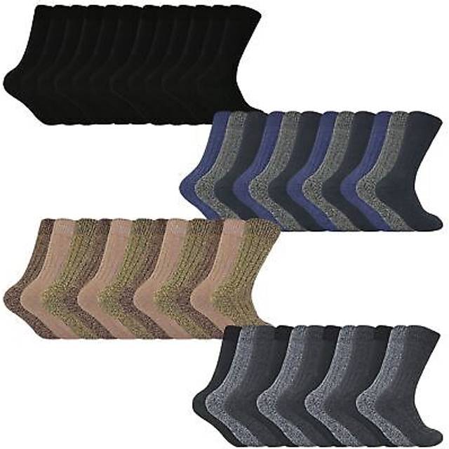 (6-11 UK, Grey) Sock Snob - Mens Winter Warm Wool Blend Hiking Socks for Boots