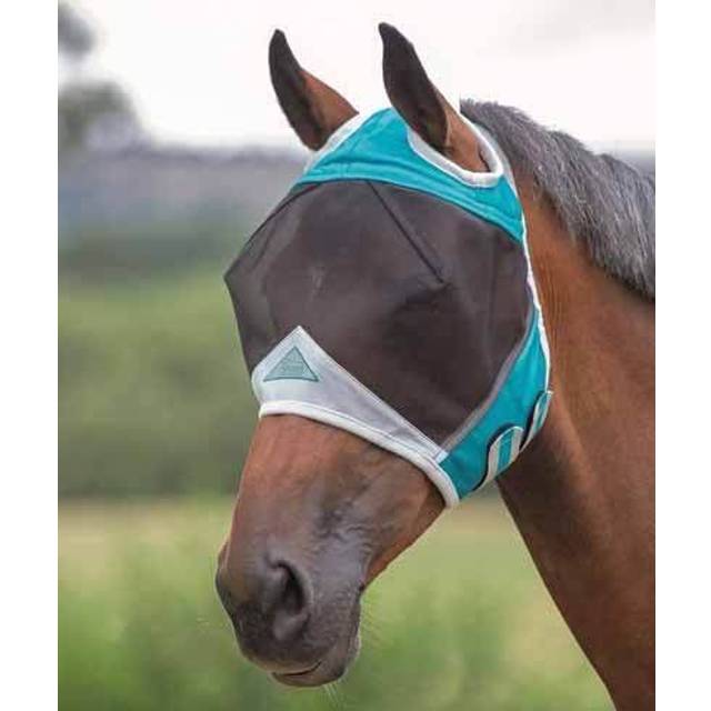 Shires FlyGuard Pro Fine Mesh Fly Mask With Ears - Teal / Full