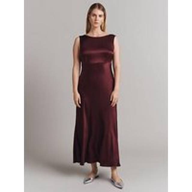 Ghost Aurelie Tie Back Satin Midiaxi Dress