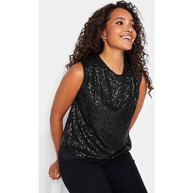 M&Co White Sequin Tie Back Top 20 M&Co Womens