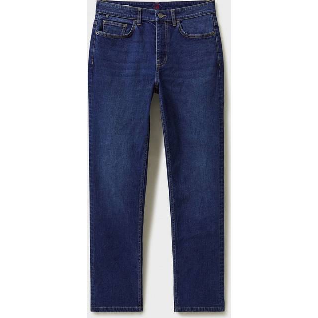 Crew Clothing Parker Straight Fit Jeans - Blue, Blue, Size 32, Inside Leg Short, Men -  inside leg SHORT,32