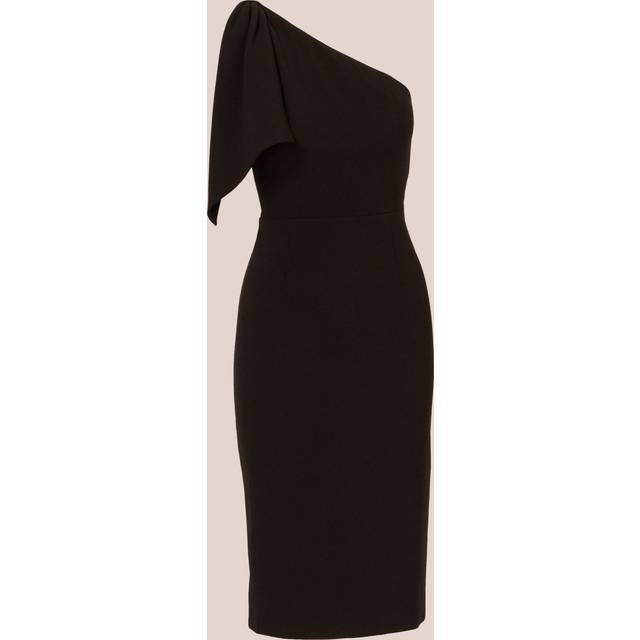 Adrianna Papell One Shoulder Bow Midi Dress - Black