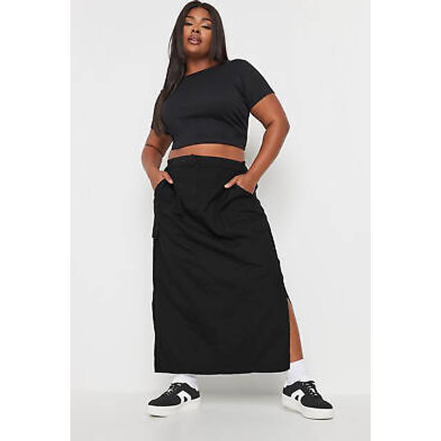 Yours Curve Charcoal Grey Cargo Maxi Skirt, Women's Curve & Plus Size, Yours - 30-32