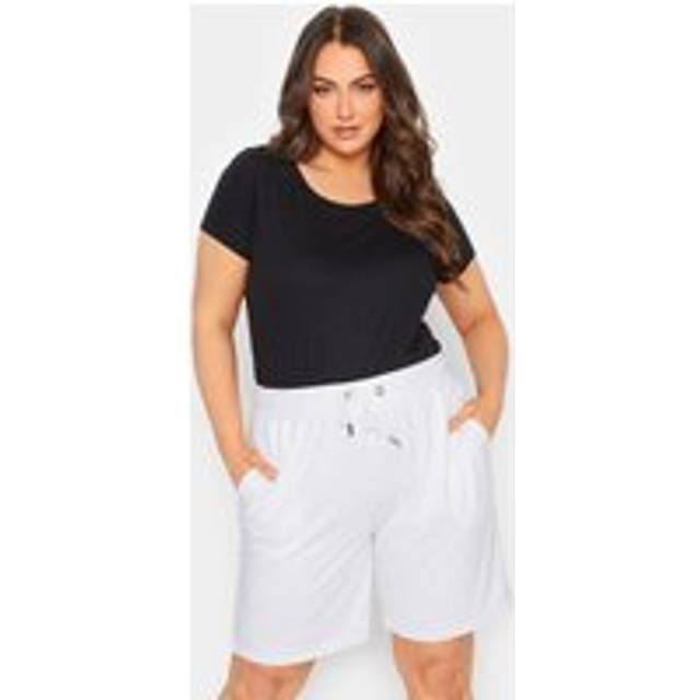 Yours Curve White Jogger Shorts, Women's Curve & Plus Size, Yours - 30-32