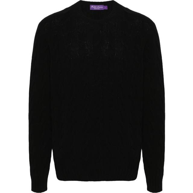 Ralph Lauren Purple Label - cable-knit cashmere jumper - men - Cashmere - XXL - Black