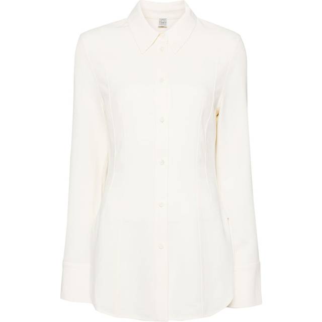 TOTEME - classic collar shirt - women - Polyester/Polyester/Acetate - 38 - Neutrals