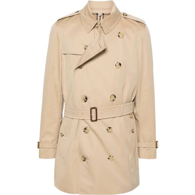 Burberry - short Kensington trench coat - men - Cotton/Viscose - 46 - Neutrals