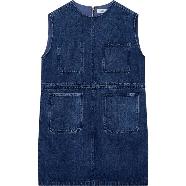 STUDIO TOMBOY - sleeveless drawstring dress - women - Cotton - One Size - Blue