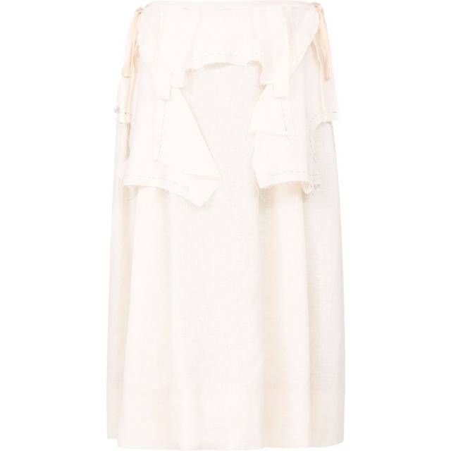 Maison Margiela - Work-in-progress midi skirt - women - Cotton - 42 - Neutrals