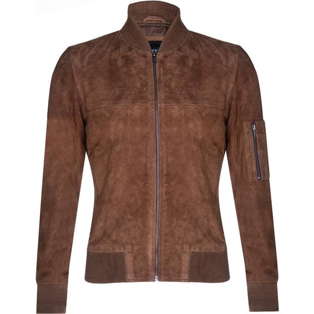 (5XL) Mens Tobacco Suede Bomber MA-1 Varsity  Jacket