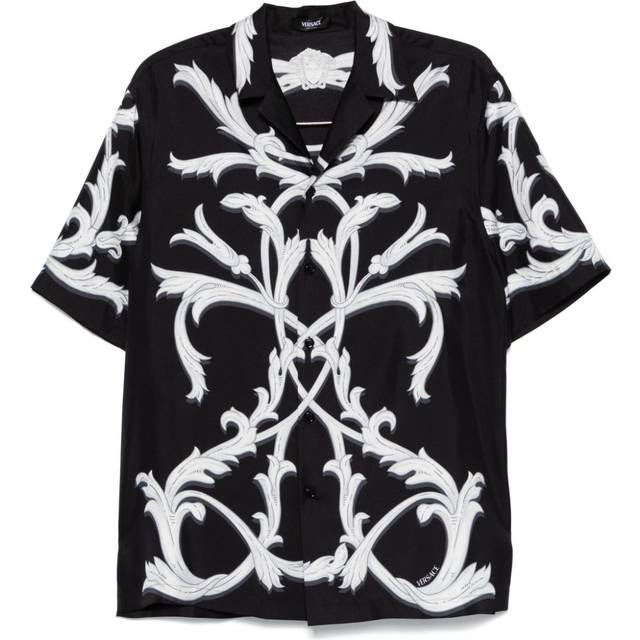 Versace - silk twill shirt - men - Silk - 60 - Black