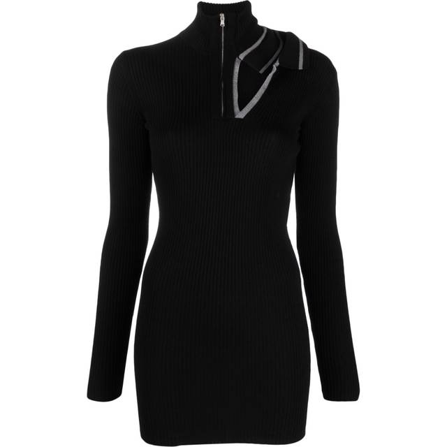 Y/Project - cut-out ribbed minidress - women - Merino - M - Black