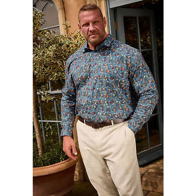 Big & tall mens floral print long sleeve shirt