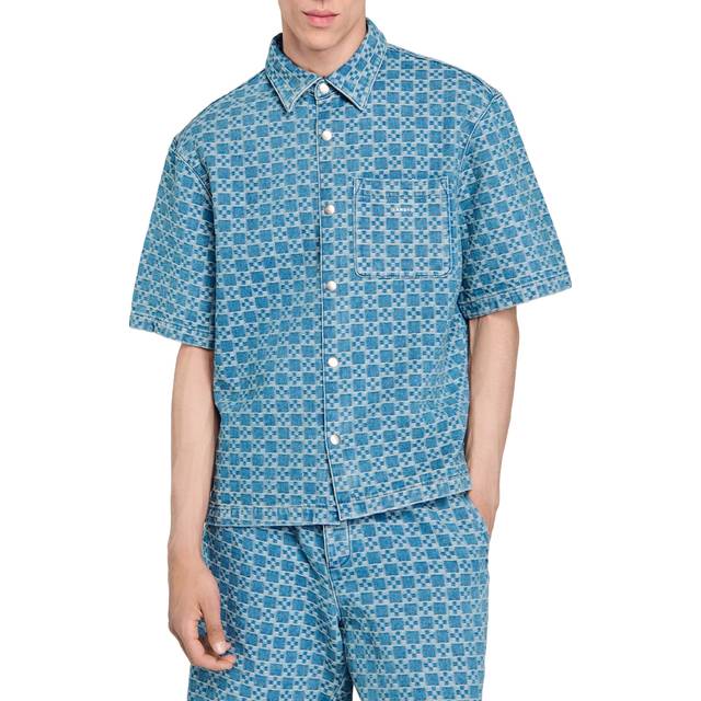 Chemise en denim square cross - Bleu Ciel - M