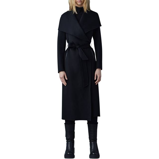 Mai Wool Belted Wrap Coat - BLACK - XX-Small
