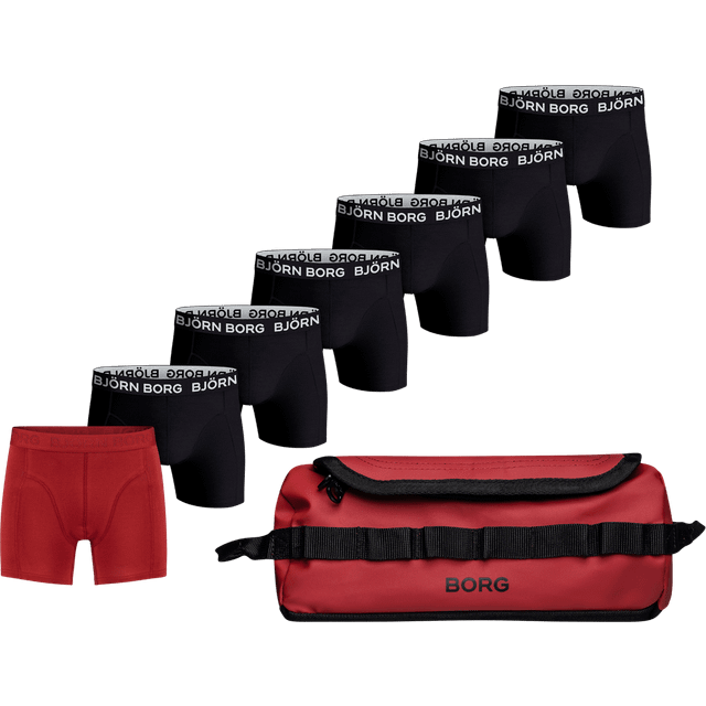 Björn Borg Cotton Stretch Boxer + Wash Bag 7-pack Multi, M